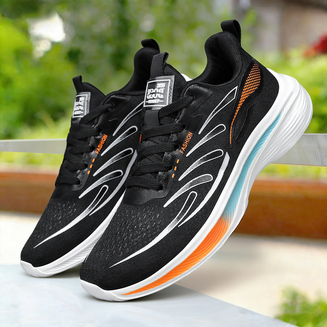 Men's breathable performance running shoe with shock-absorbing air chamber midsole and padded heel collar Mune Fashion