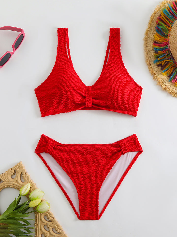 Women's beach bikini set with stylish wave pattern Mune Fashion