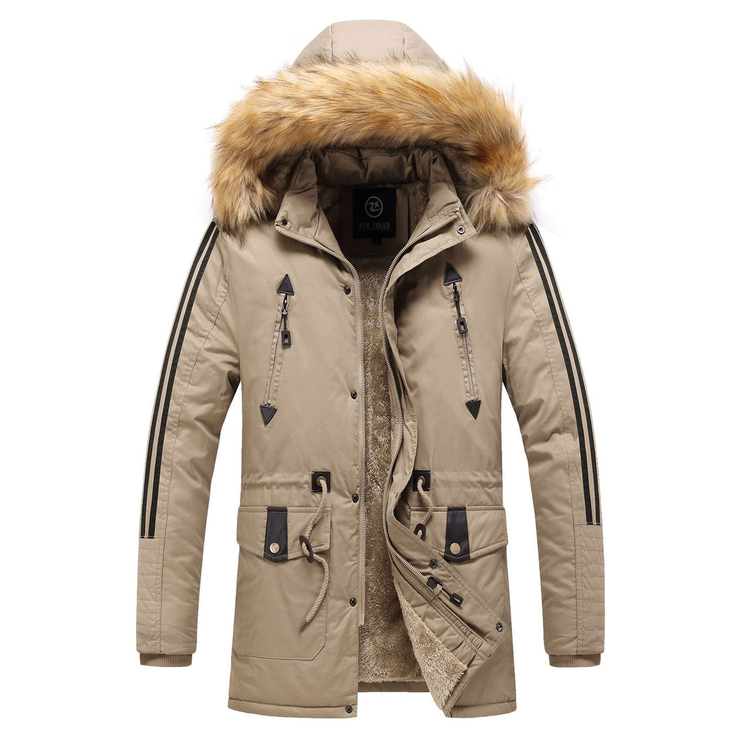 Men's Modern Parka Jacket with Removable Faux Fur Collar Mune Fashion