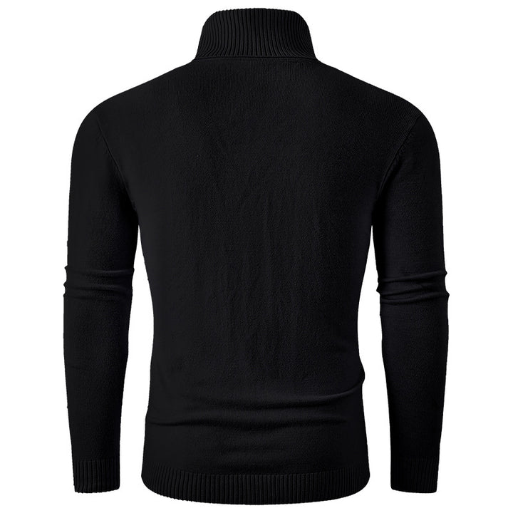 Men's turtleneck sweater made of fine knit with structured jacquard pattern and tailored fit Mune Fashion