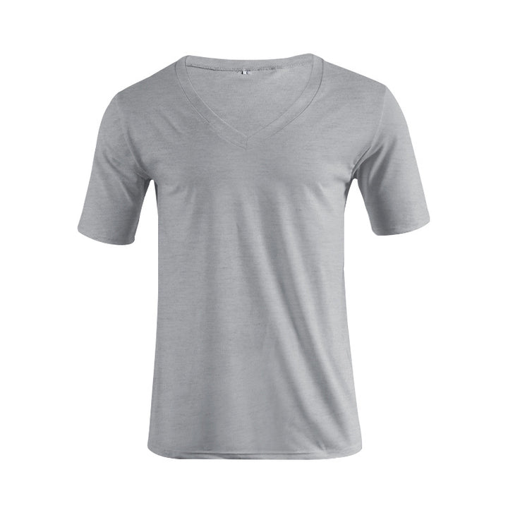 Men's V-neck T-shirt made of fine jersey with slim silhouette and flat seams Mune Fashion