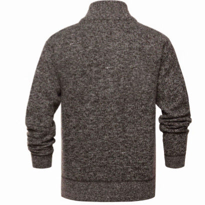 Men's brushed cardigan with checked thermal lining and stand-up collar Mune Fashion