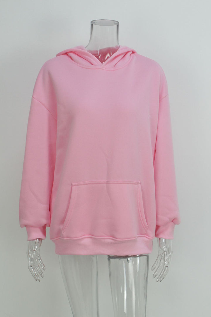 Women’s soft oversized hoodie with asymmetrical hem, kangaroo pocket, and dropped shoulder Mune Fashion