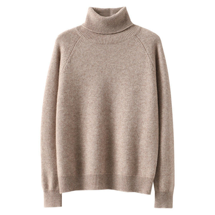 Women's turtleneck sweater made of soft wool blend with extended cuffs Mune Fashion