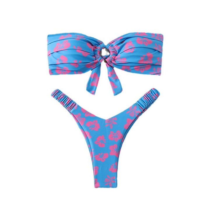 Ladies bandeau bikini with sophisticated floral pattern Mune Fashion