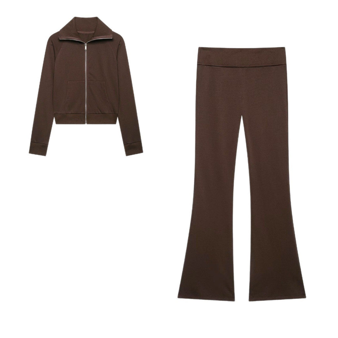 Women High-Waisted Stretch Flared Pants with Wide Flare and Elastic Waistband Mune Fashion