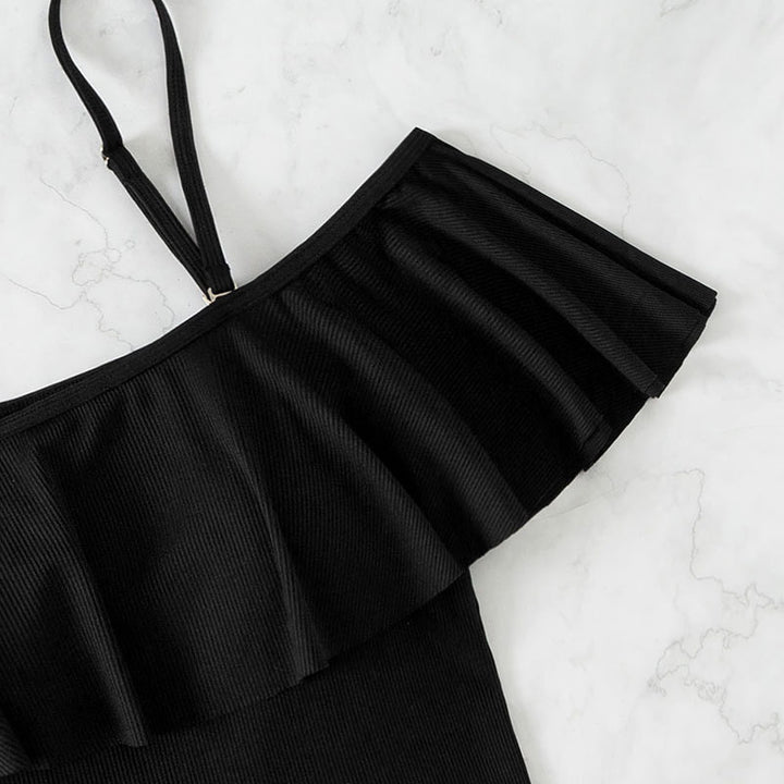 Women One-Piece Swimsuit with Voluminous Ruffle Design Mune Fashion