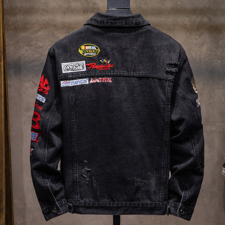 Men's Fashion Denim Jacket with Creative Patches Mune Fashion