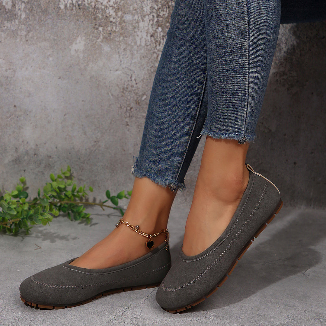 Women's comfortable ballerina slippers with padded comfort footbed and non-slip patterned sole Mune Fashion