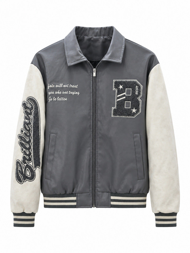 Men's Fashion Bomber Jacket with Logo Details Mune Fashion