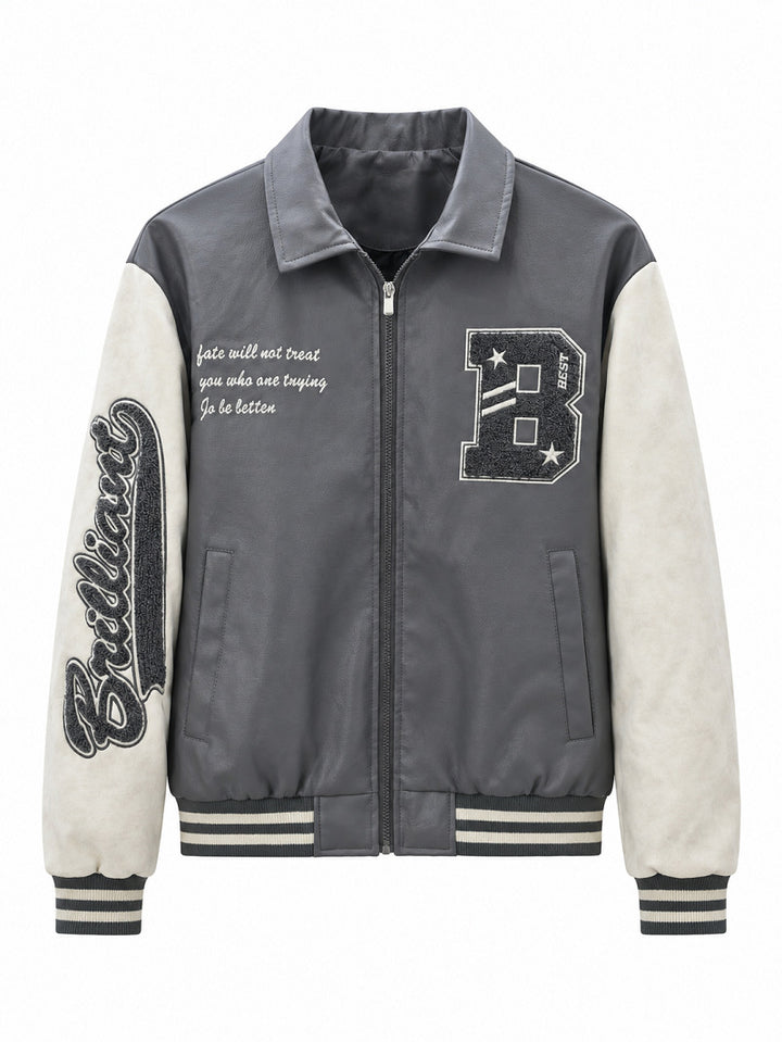 Men's Fashion Bomber Jacket with Logo Details Mune Fashion