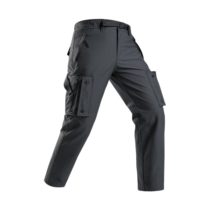 Men's Slim-Tapered Cargo Pants with Zipper Pockets, D-Ring and Comfort Waistband Mune Fashion