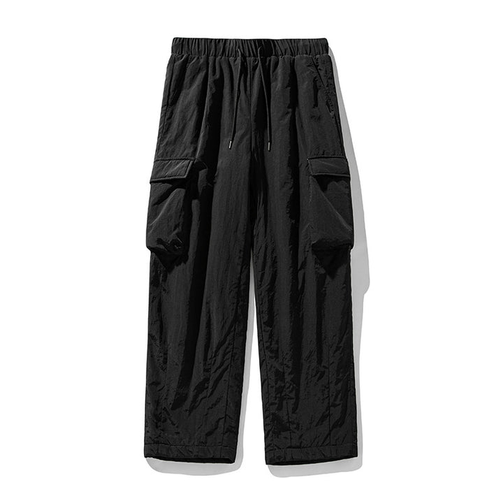 Unisex Cargo Pants with Elastic Waistband, Large Flap Pockets and Straight Leg Mune Fashion