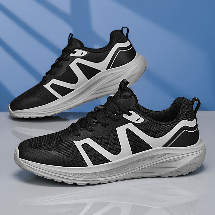Unisex lightweight mesh walking sneakers with ergonomic wave midsole and slip-resistant outsole Mune Fashion