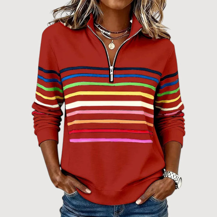 Women's Sporty Quilted Pullover with Half Zip