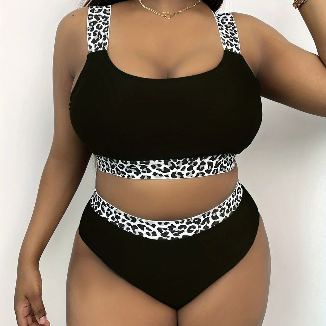 Women's High-Cut Bikini Set with Trendy Animal Print Mune Fashion