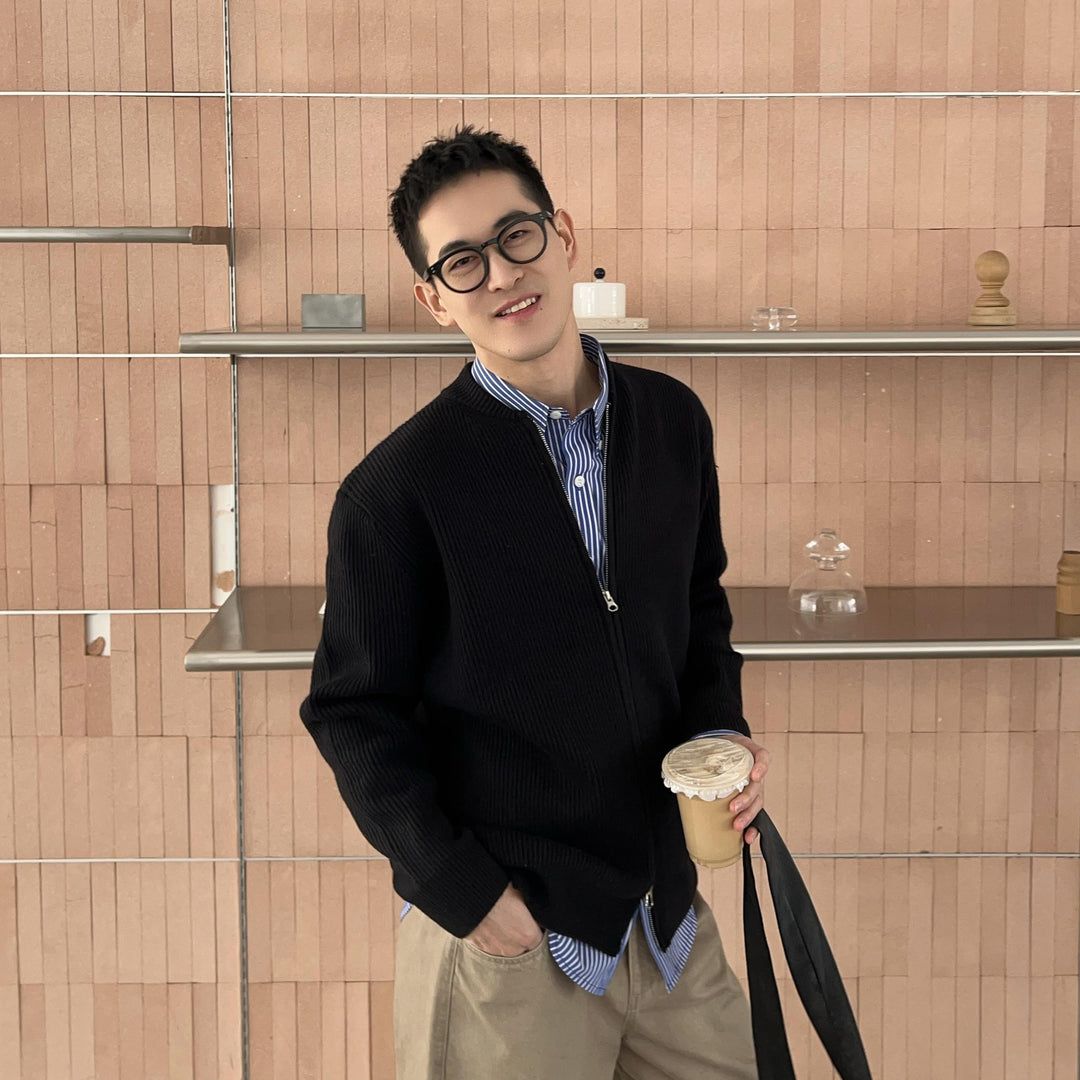 Men's cardigan with cable pattern Mune Fashion