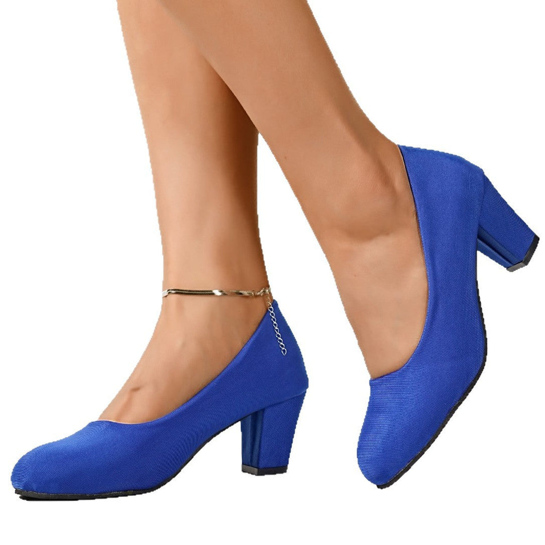 Ladies elegant pumps with comfortable block heels Mune Fashion