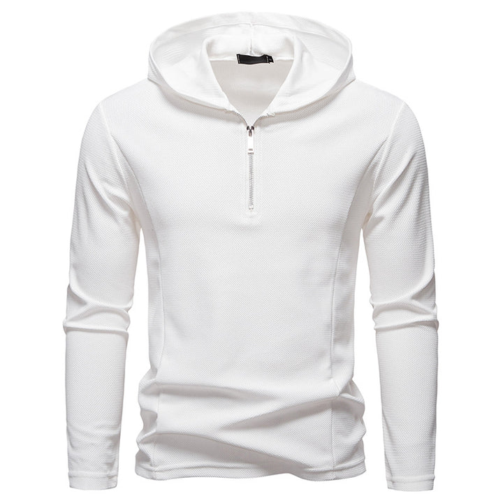Men's Lightweight Textured Half-Zip Hoodie with Breathable Mesh Mune Fashion