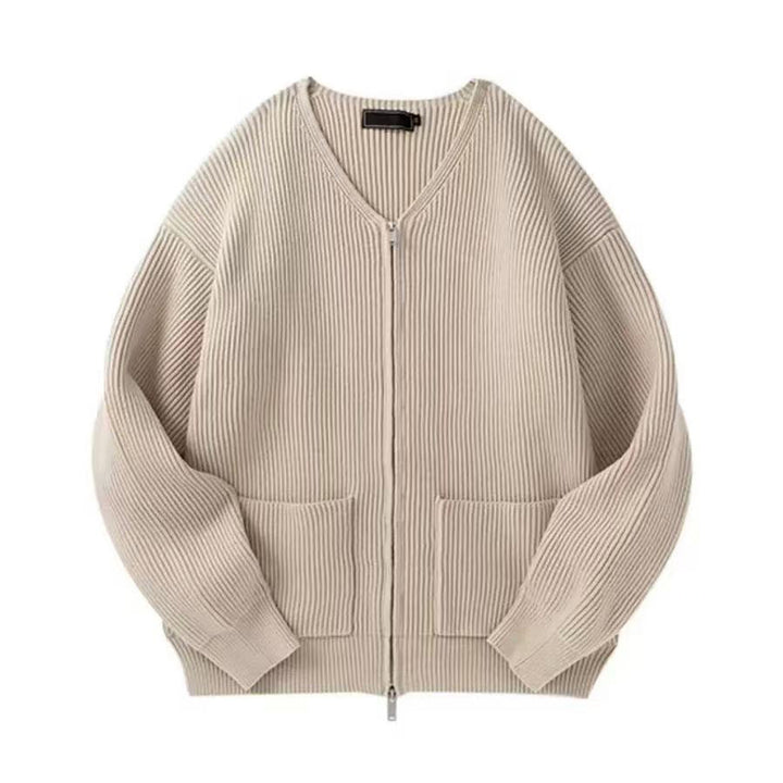 Women Fashionable Knit Jacket with Zipper Mune Fashion