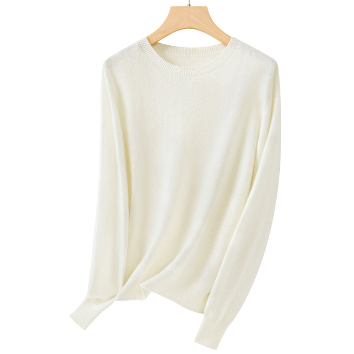 Women Fine Round Neck Fine Knit Sweater with Light Oversize Fit Mune Fashion