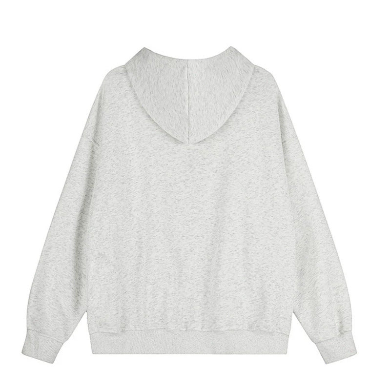 Women's oversized hoodie sweatshirt jacket in used look with stud decoration and full-length zipper Mune Fashion