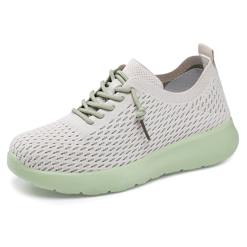 Women's breathable knitted casual sneakers with elastic slip collar and shock-absorbing EVA comfort sole Mune Fashion