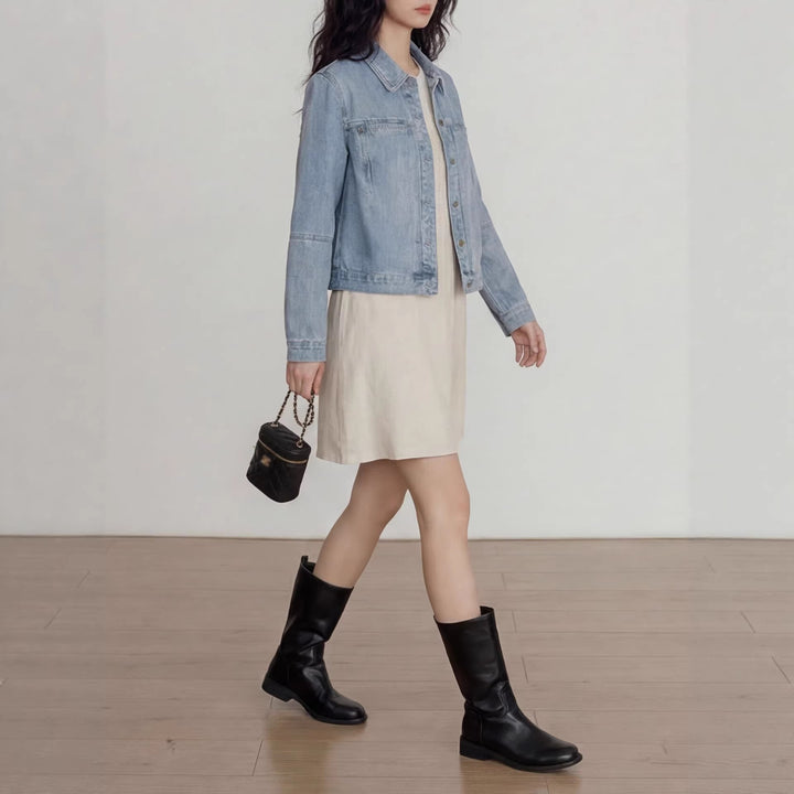 Damen Denimjacke mit Knopfleiste Mune Fashion
