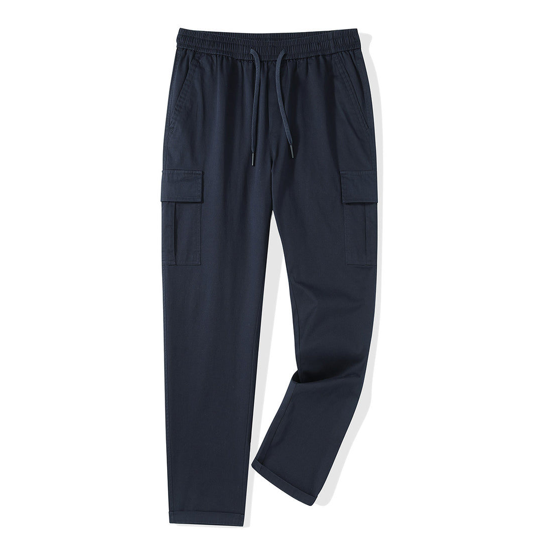 Men's Cargo Jogging Pants with Elastic Waistband, Drawstring, and Flap Pockets Mune Fashion