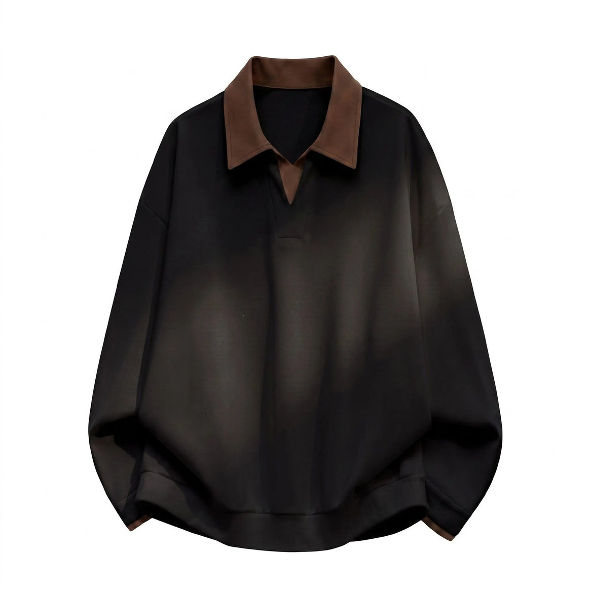 Women's Boxy Polo Sweatshirt with Contrasting Lace Collar Mune Fashion