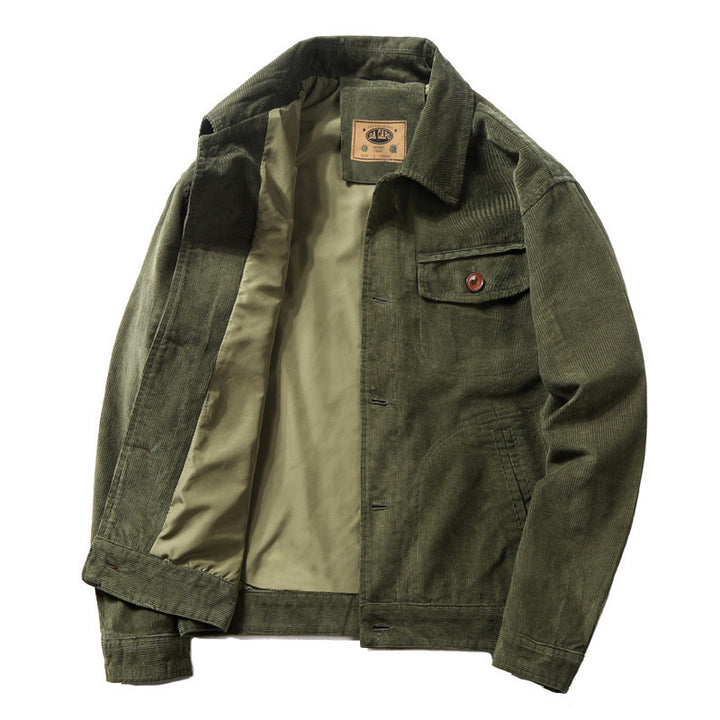Men's Cord Truck Jacket with lightweight lining, shirt collar and patch chest flap Mune Fashion