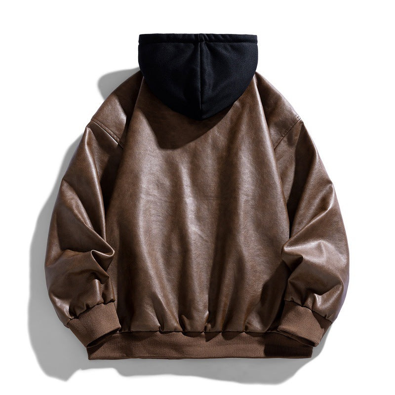 Men's Comfortable Faux Leather Bomber Jacket Mune Fashion