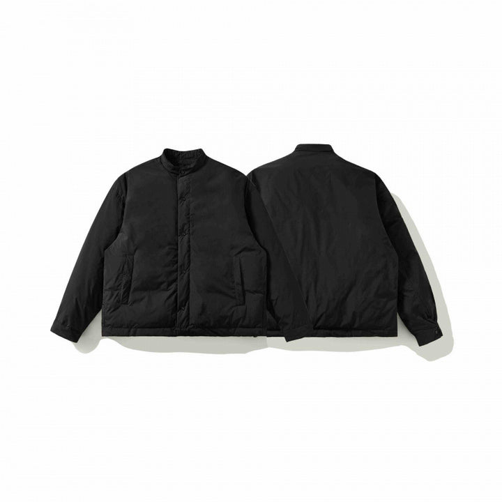 Unisex Boxy padded short jacket with stand-up collar and concealed snap button placket Mune Fashion