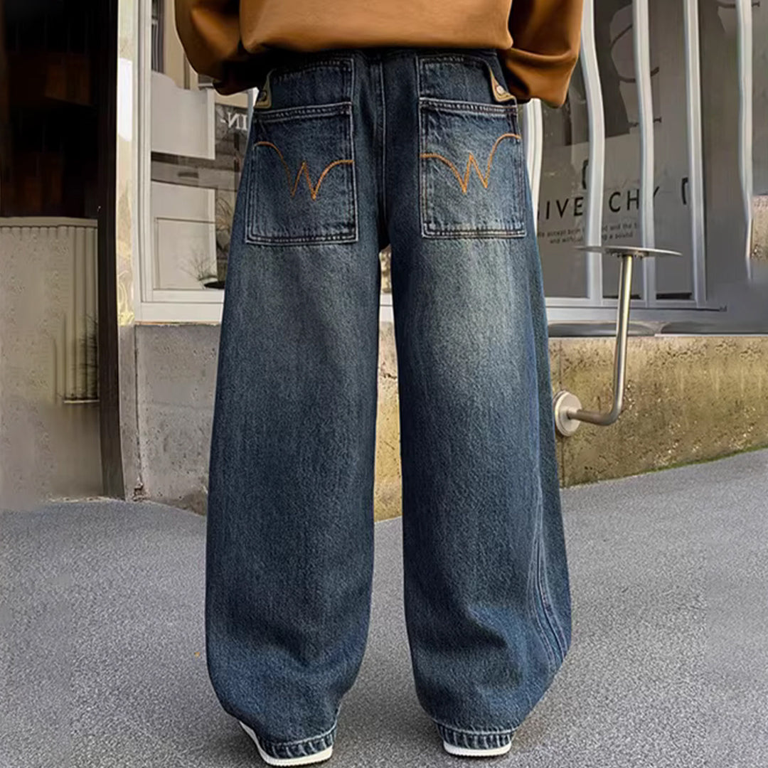 Women's Wide Jeans Pants with High Waist Mune Fashion