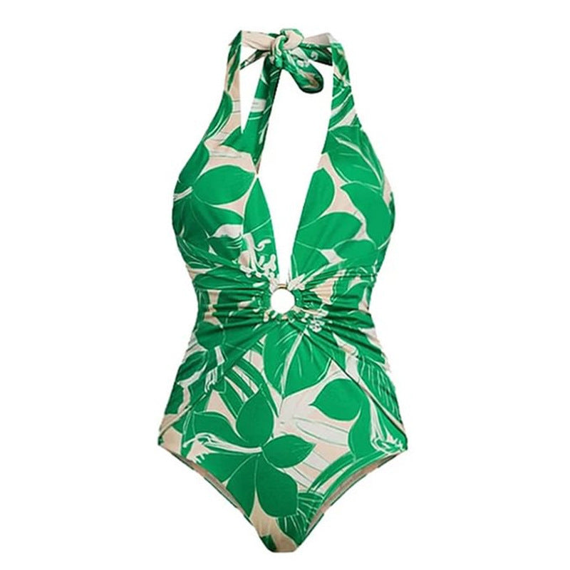 Women's swimsuit set with floral wrap skirt and stylish cut Mune Fashion