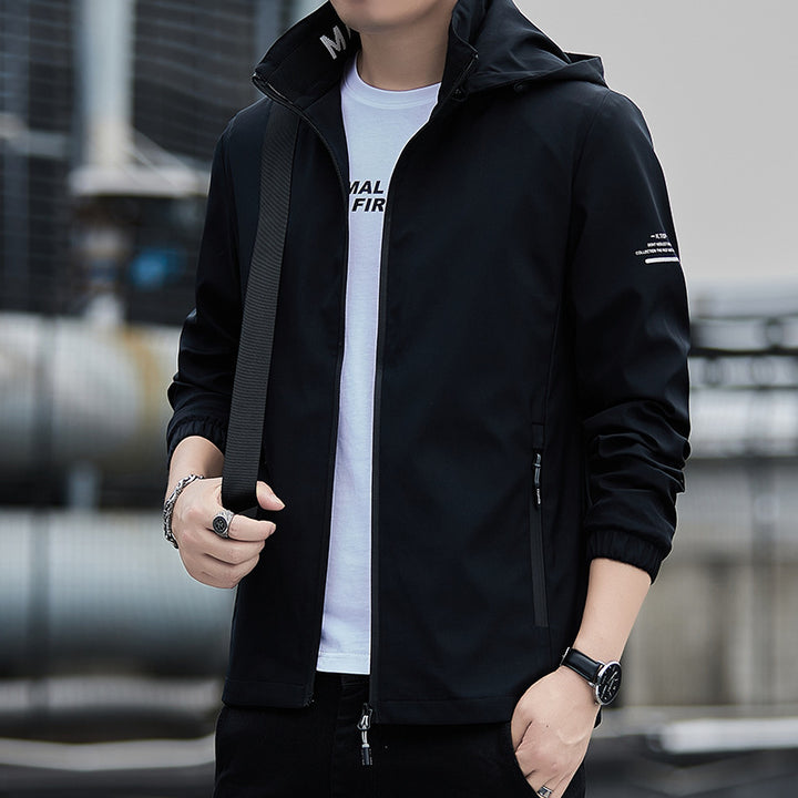 Men's Breathable Windbreaker with Adjustable Hood Mune Fashion