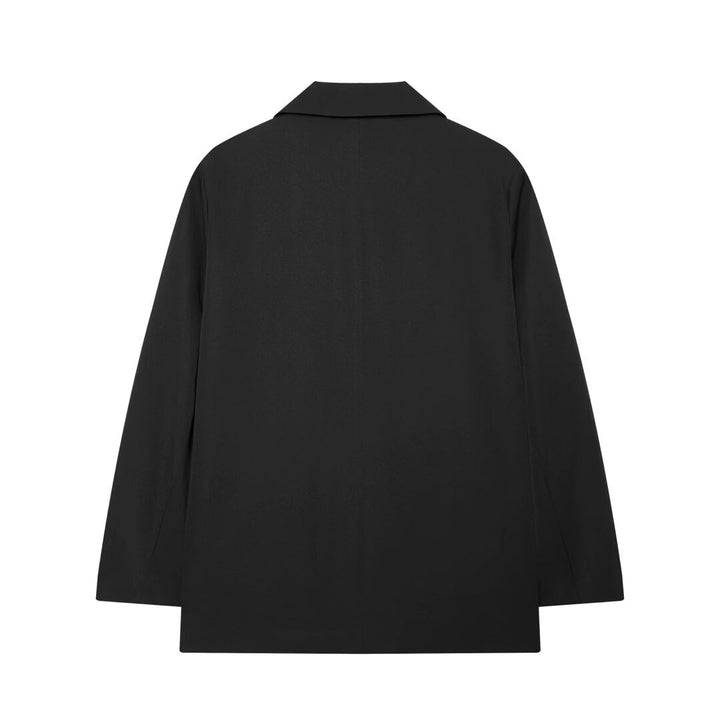 Women's Double-Breasted Boxy Blazer made of Woven Fabric with Drop Lapels and Piped Pockets Mune Fashion