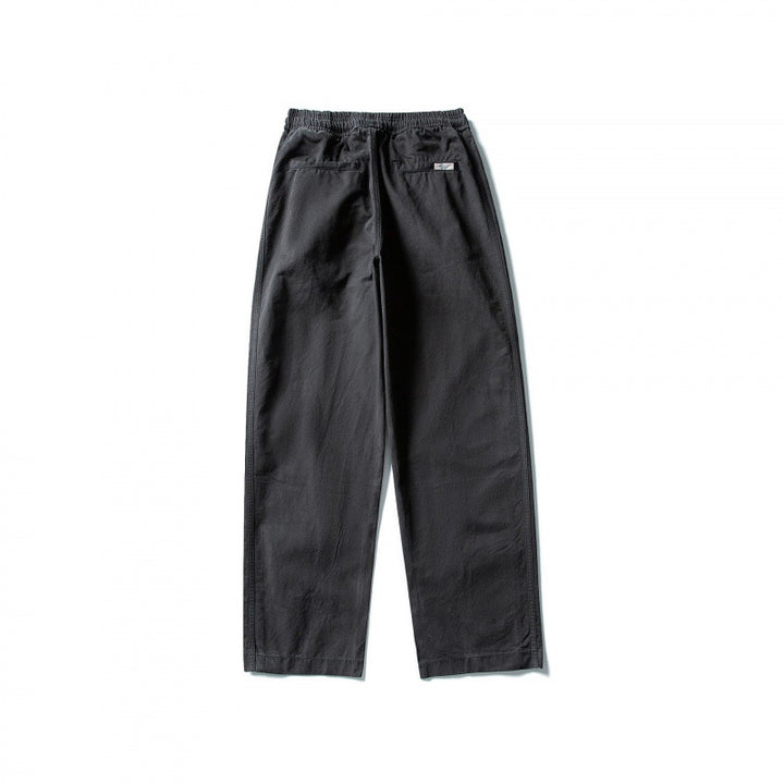 Men's Wide Straight-Leg Cotton Pants with Elastic Tunnel Drawstring and Decorative Side Seams Mune Fashion