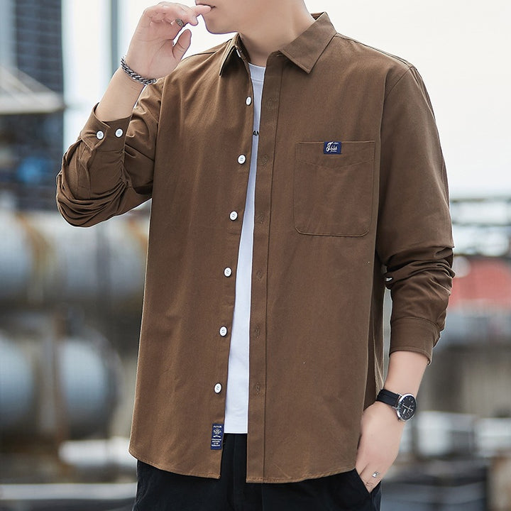 Men's Cotton Overshirt in Casual Look with Chest Pocket & Shirt Collar Mune Fashion