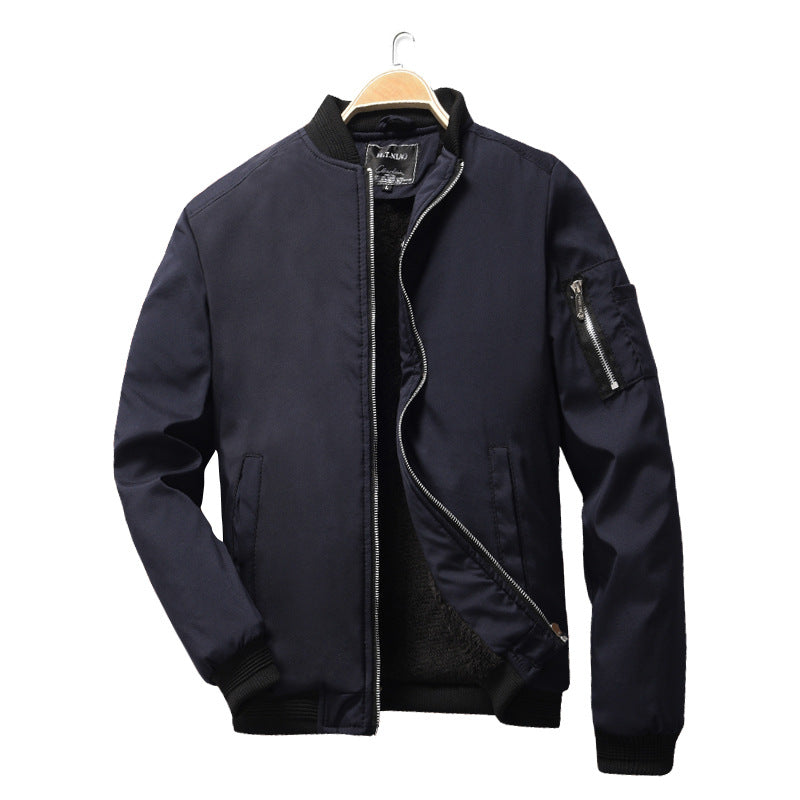 Men's Light Bomber Jacket with Arm Pocket, Ribbed Cuffs and Concealed Inner Pocket Mune Fashion