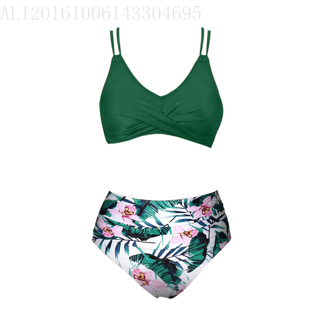 Ladies Trendy High-Cut Bikini with Ruffles Mune Fashion