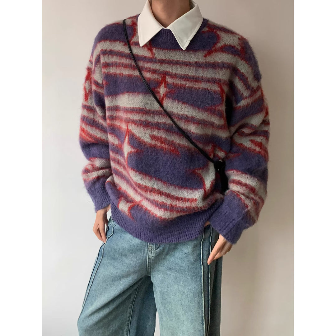 Ladies Trendy Chunky Knit Sweater with Graphic Pattern Mune Fashion