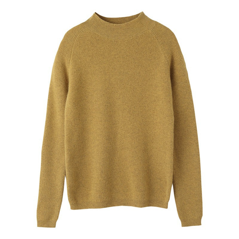 Women's slim-fit stand collar sweater made of lightweight fine knit with a fine ribbed structure Mune Fashion