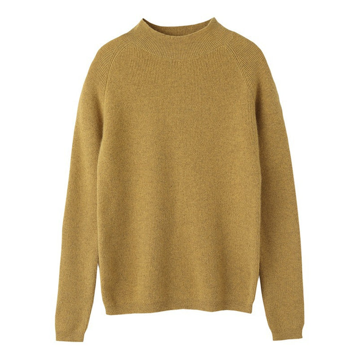 Women's slim-fit stand collar sweater made of lightweight fine knit with a fine ribbed structure Mune Fashion