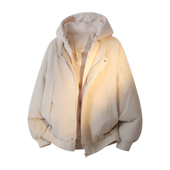 Men's Water-Repellent Layering Bomber Jacket with Removable Hooded Inner Jacket Mune Fashion