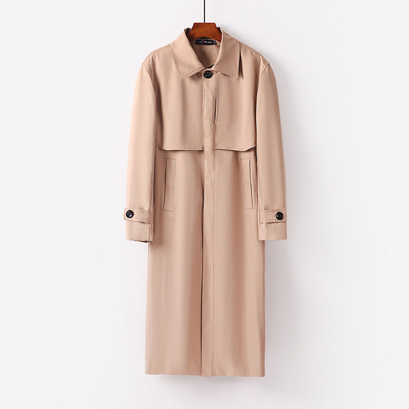 Women's lightweight trench coat with concealed button placket and shoulder cape Mune Fashion