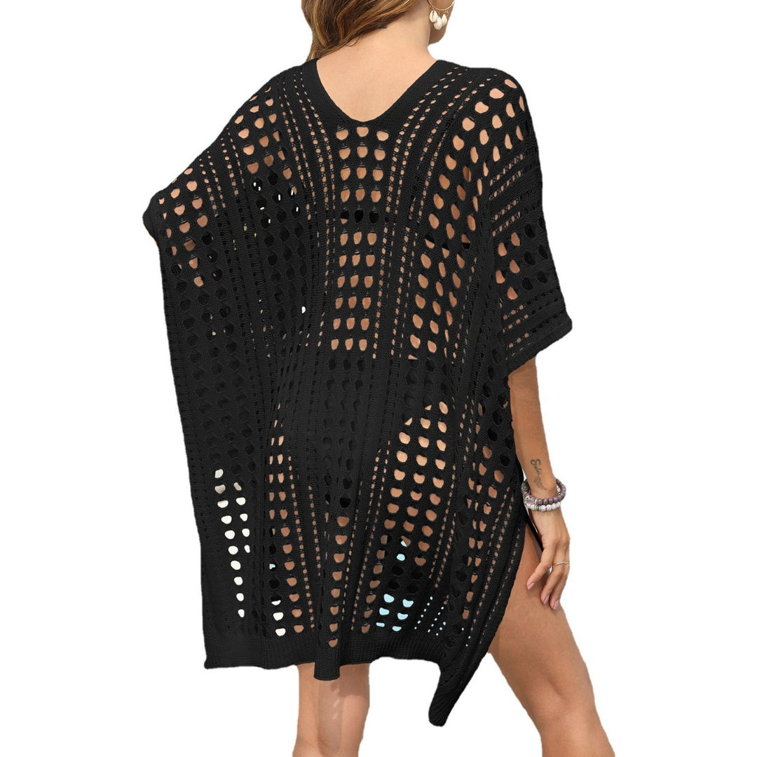 Women's airy crochet beach cover-up with deep V-neck Mune Fashion