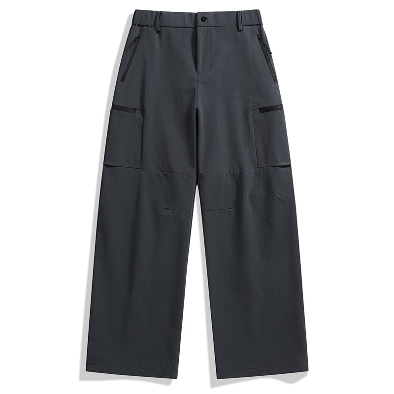 Men's Loose Utility Cargo Pants with Zipper Pockets and Pre-shaped Knees Mune Fashion