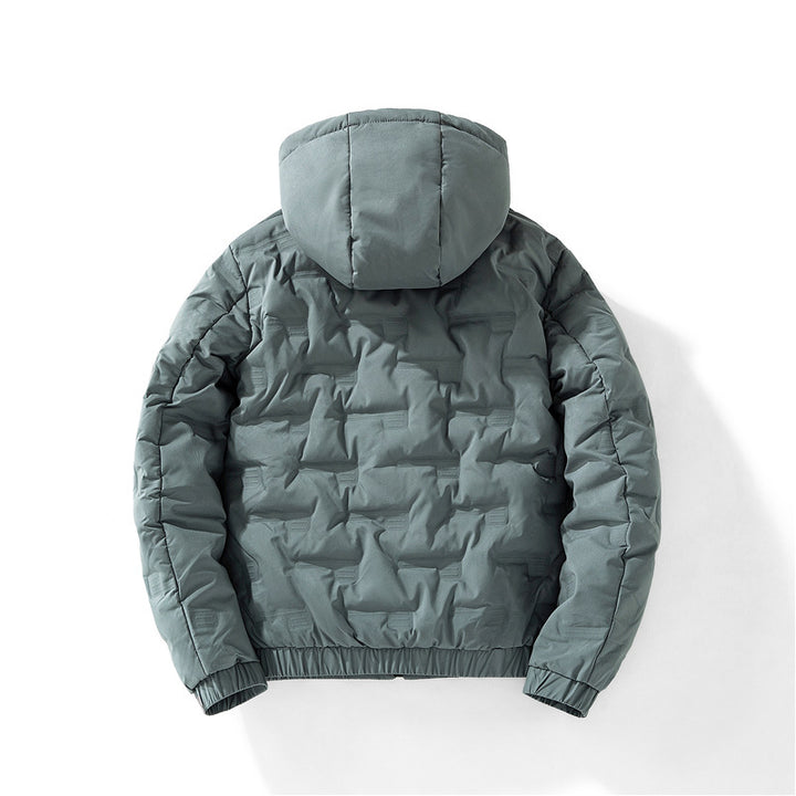 Men's padded parka with embossed square pattern and elastic cuffs Mune Fashion