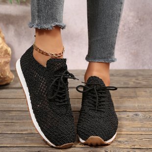Women's knitted slip-on platform sneakers with breathable upper material and padded comfort insole Mune Fashion
